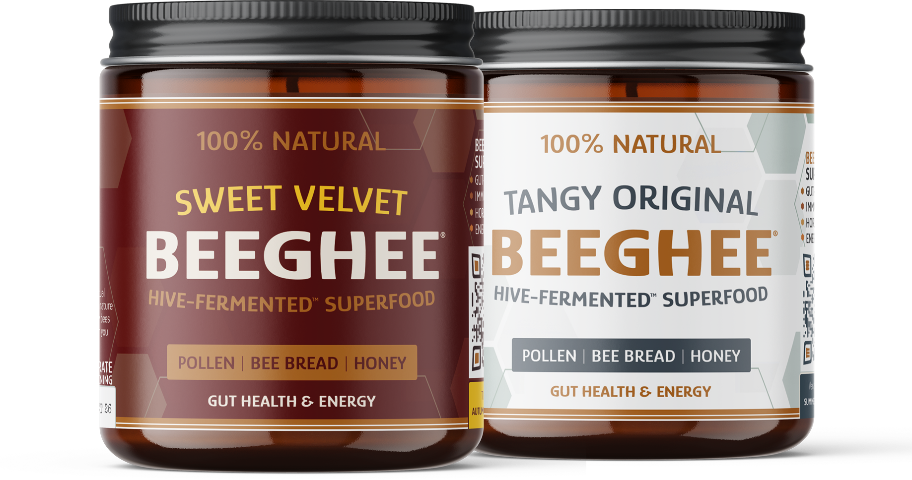 Beeghee jars - Tangy Original y Sweet Velvet