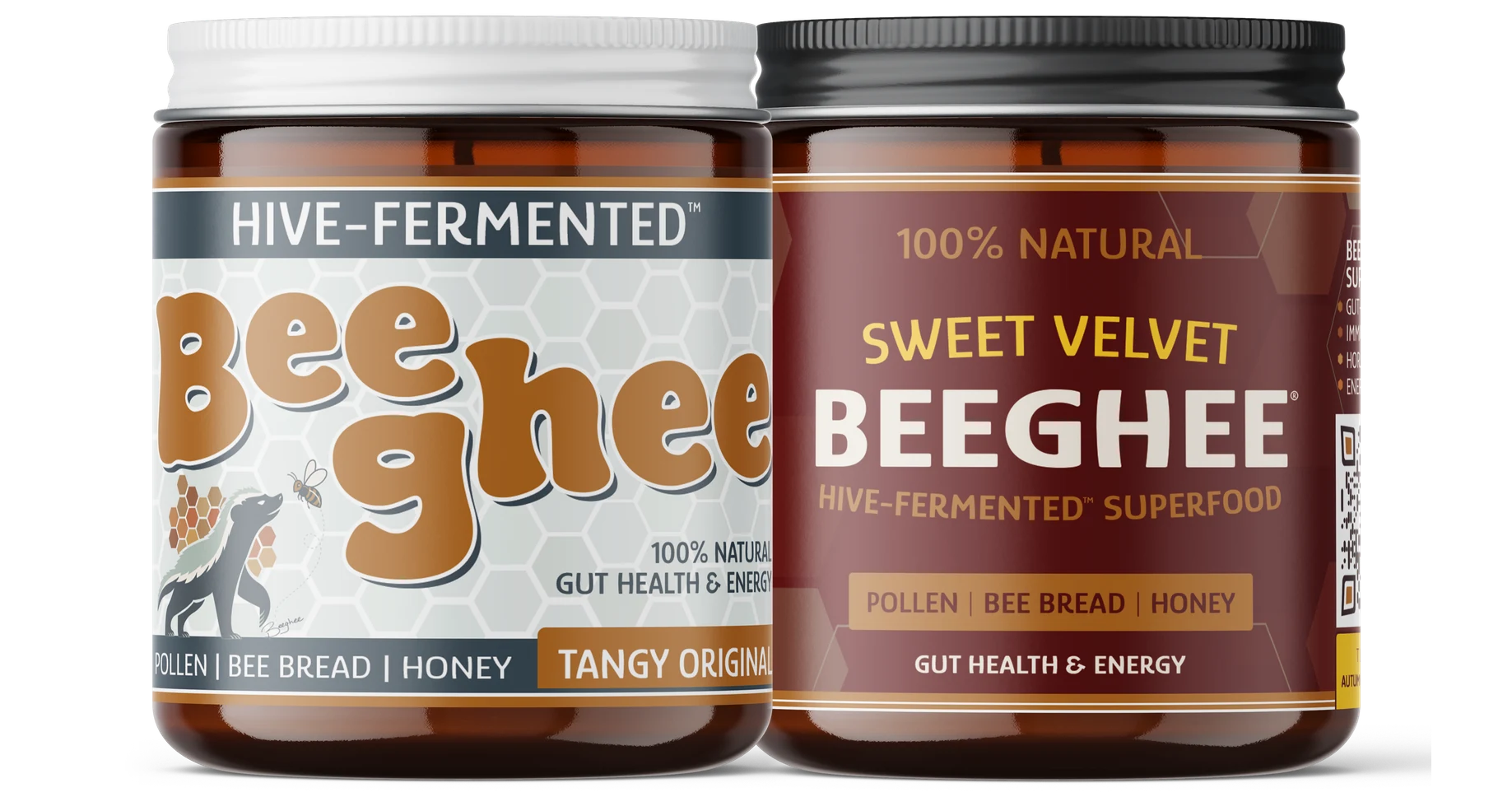 Beeghee jars - Tangy Original y Sweet Velvet